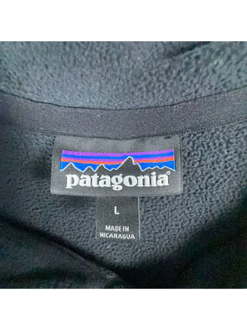 Patagonia Black Pullover Jacket Size Large Quarter-Zip Fleece Accenture Logo